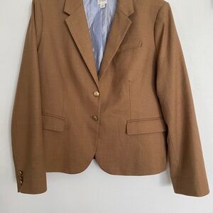 J.Crew Brown Wool Blazer with Gold Buttons size 18